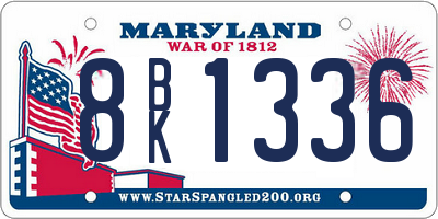 MD license plate 8BK1336