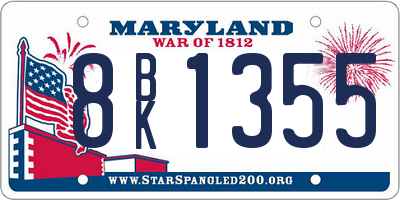 MD license plate 8BK1355