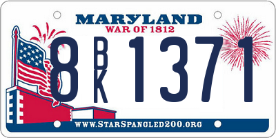 MD license plate 8BK1371