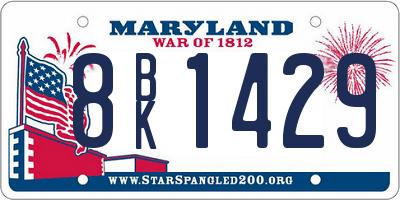MD license plate 8BK1429