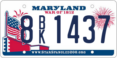 MD license plate 8BK1437