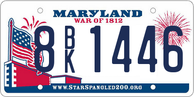 MD license plate 8BK1446