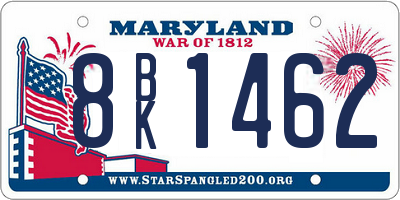 MD license plate 8BK1462
