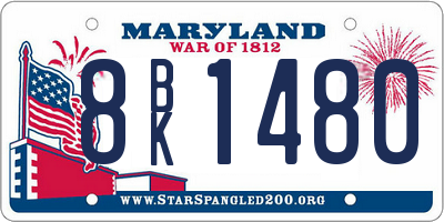 MD license plate 8BK1480