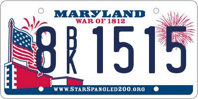 MD license plate 8BK1515
