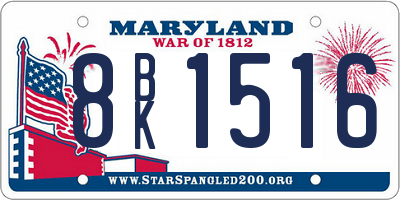 MD license plate 8BK1516