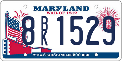 MD license plate 8BK1529