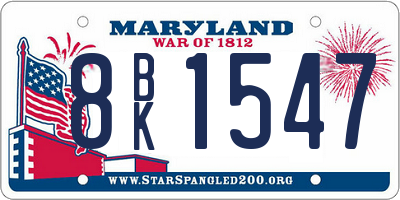 MD license plate 8BK1547