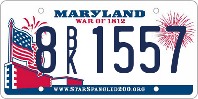 MD license plate 8BK1557