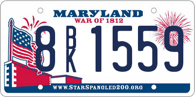MD license plate 8BK1559