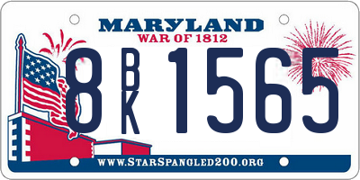 MD license plate 8BK1565