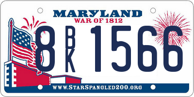 MD license plate 8BK1566