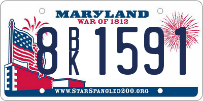 MD license plate 8BK1591