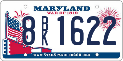 MD license plate 8BK1622