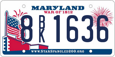 MD license plate 8BK1636