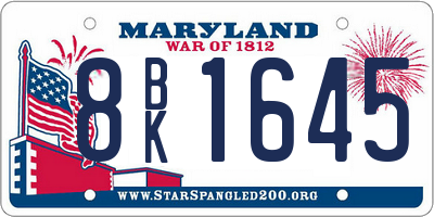 MD license plate 8BK1645