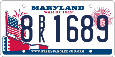 MD license plate 8BK1689