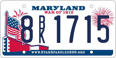 MD license plate 8BK1715