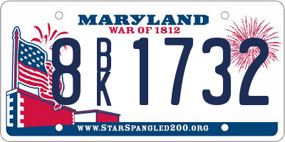 MD license plate 8BK1732