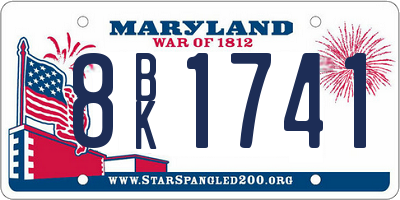 MD license plate 8BK1741