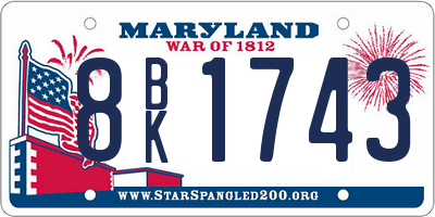 MD license plate 8BK1743
