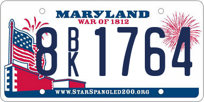 MD license plate 8BK1764