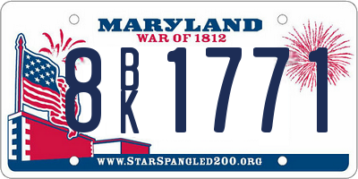 MD license plate 8BK1771