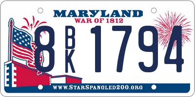 MD license plate 8BK1794