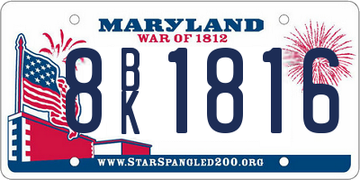MD license plate 8BK1816