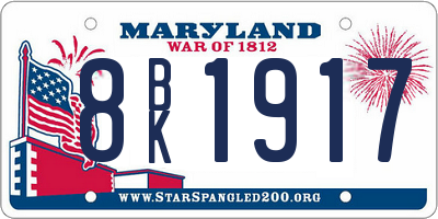 MD license plate 8BK1917