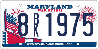 MD license plate 8BK1975