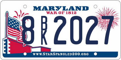 MD license plate 8BK2027