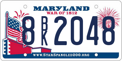 MD license plate 8BK2048