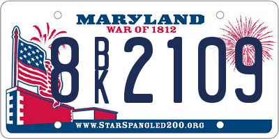 MD license plate 8BK2109