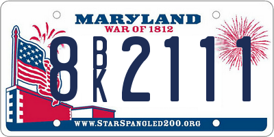 MD license plate 8BK2111