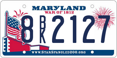 MD license plate 8BK2127