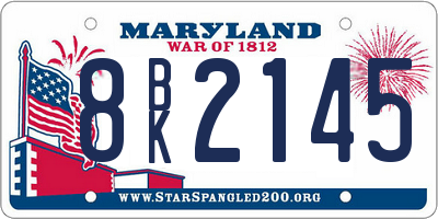 MD license plate 8BK2145