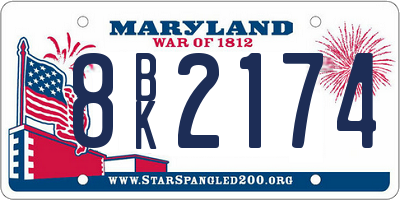 MD license plate 8BK2174
