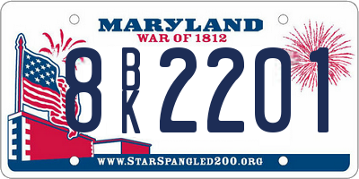 MD license plate 8BK2201