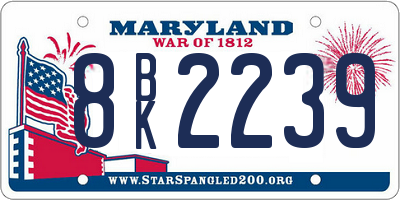 MD license plate 8BK2239