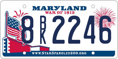 MD license plate 8BK2246