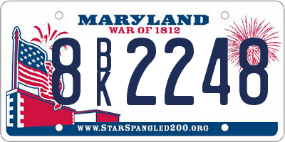 MD license plate 8BK2248