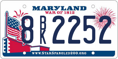 MD license plate 8BK2252