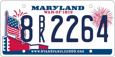 MD license plate 8BK2264