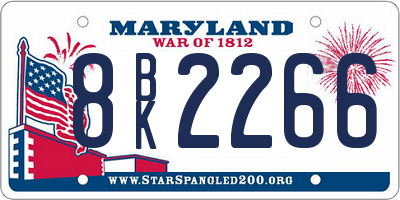 MD license plate 8BK2266