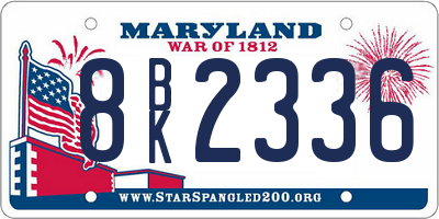 MD license plate 8BK2336