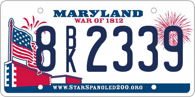 MD license plate 8BK2339