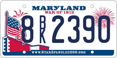 MD license plate 8BK2390