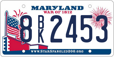 MD license plate 8BK2453