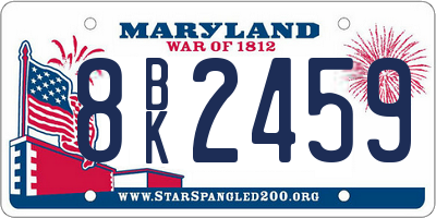 MD license plate 8BK2459